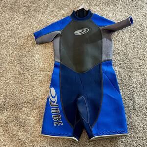 JOBE Black & Blue Short Sleeve Shorty Wetsuit Nylon Kids NO SIZE CHECK PICS